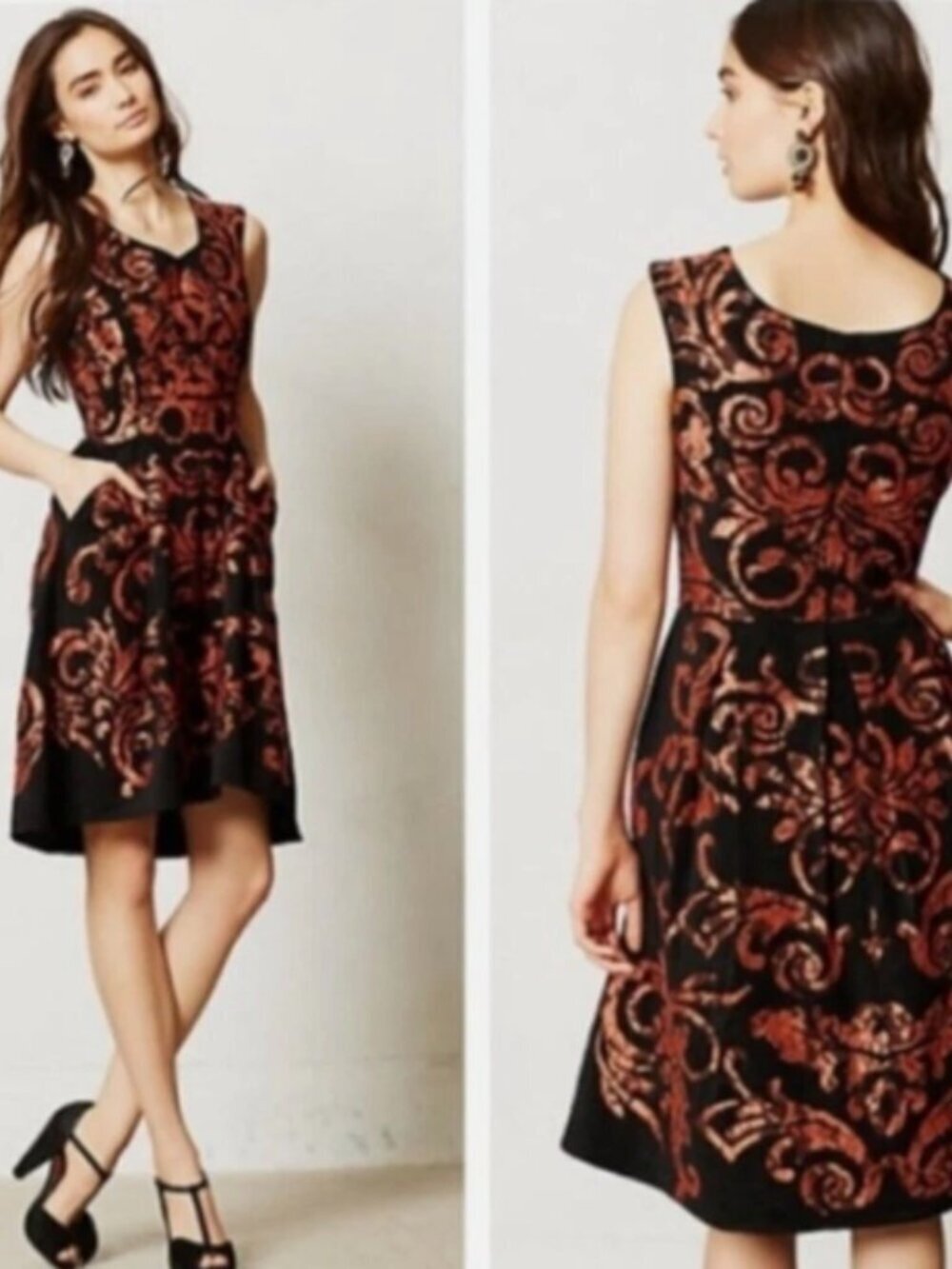 Anthropologie Yoana Baraschi Lace Paisley Dress Size 10